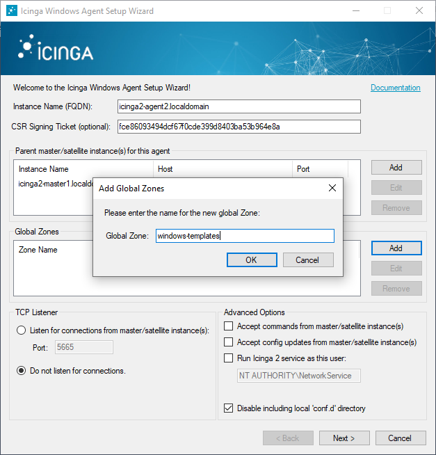 Icinga 2 Windows Setup
